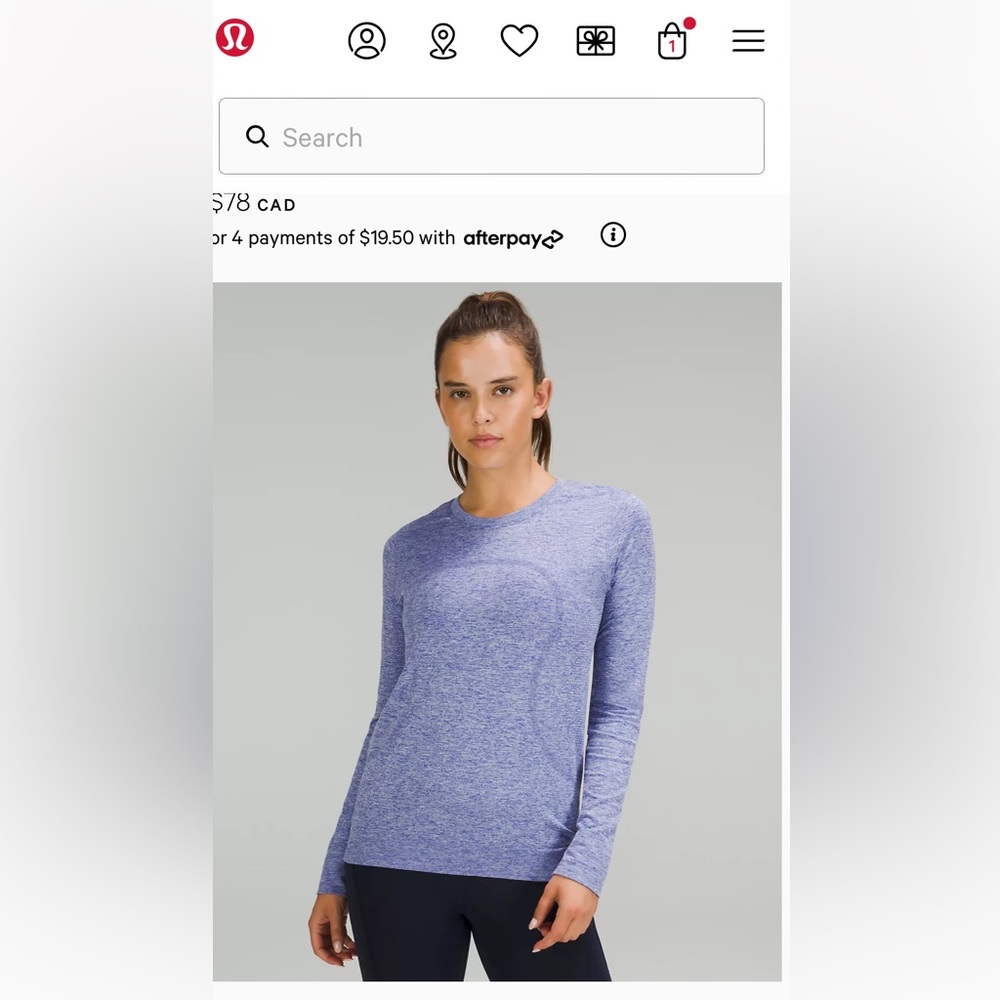 lululemon athletica Long Sleeve Tee in Heathered Lavender